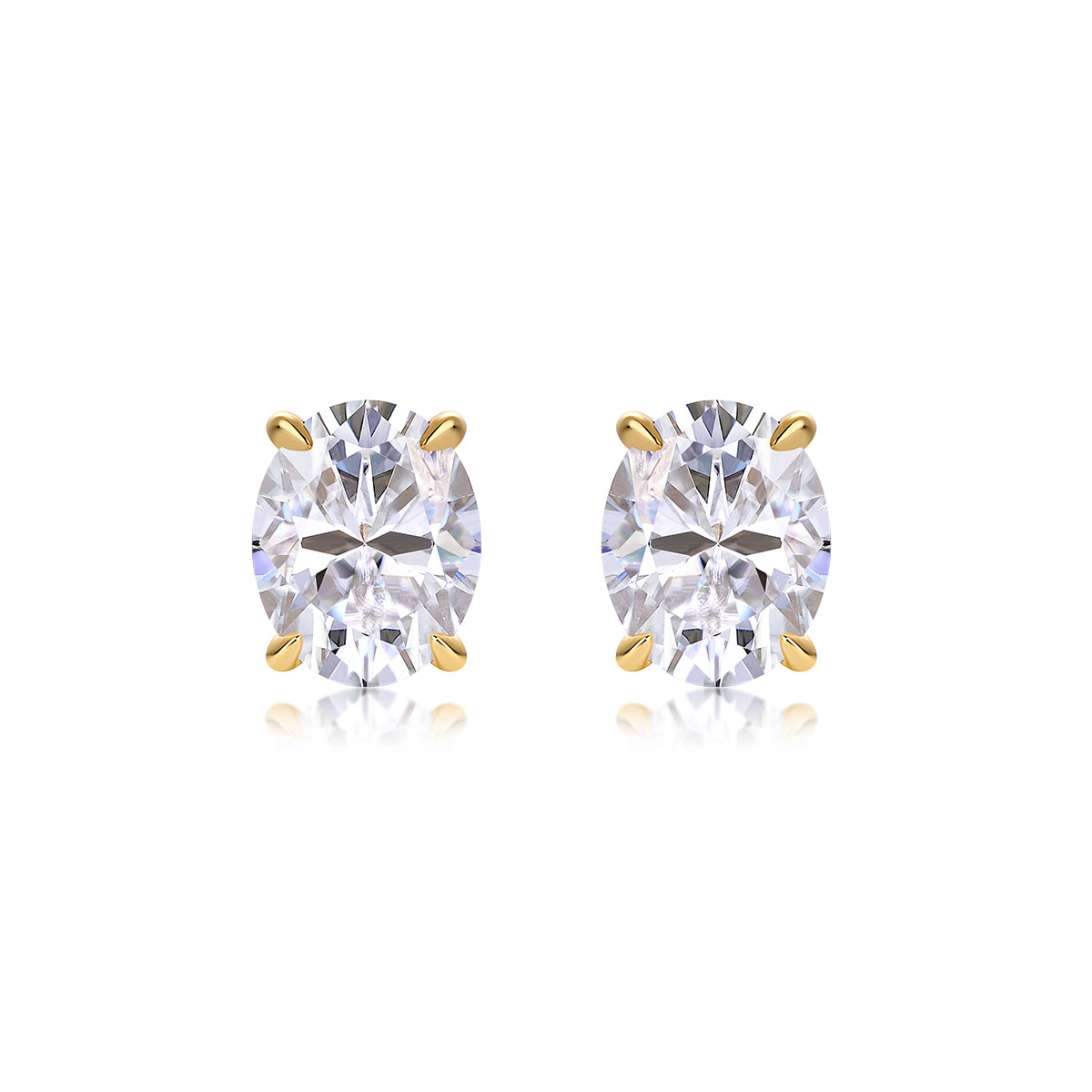 3-Carat Oval Moissanite Stud Earrings